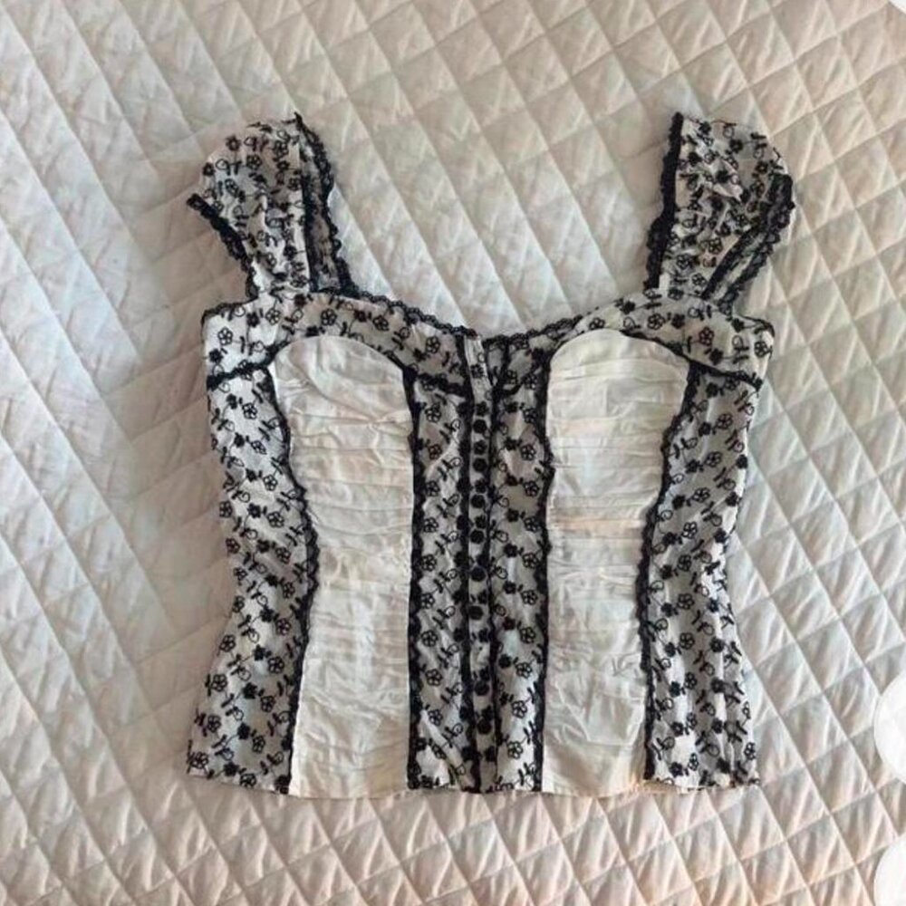 Bebe White Milkmaid Corset Top